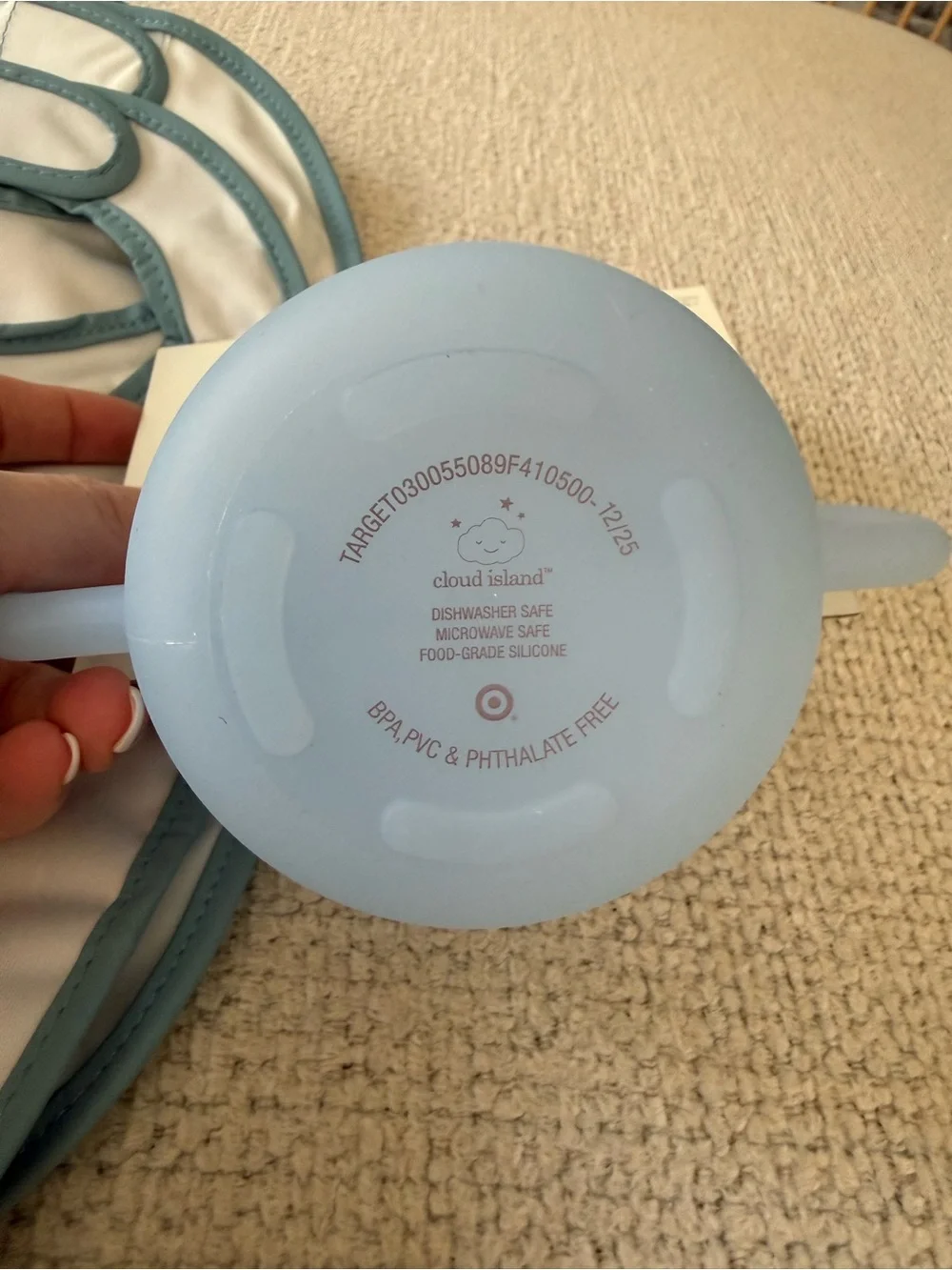 cloud island Teal and Light Blue Waterproof Baby Bib Set